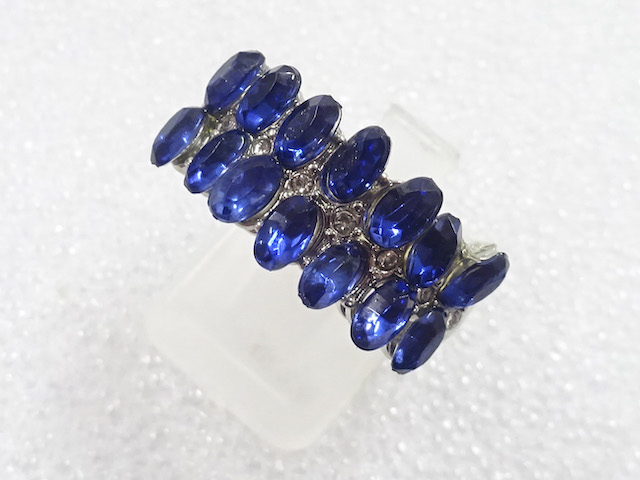 JAPANESE KIMONO / ANTIQUE COLORED STONE RING (SIZE 18)